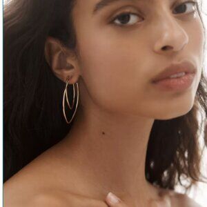 Anthropologie Graduated Hoop Earrings, Set of 3 Gold